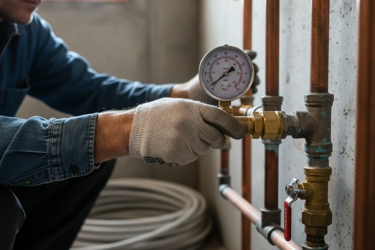 Pressure testing a repaired line during Water Line Repair in Wingo